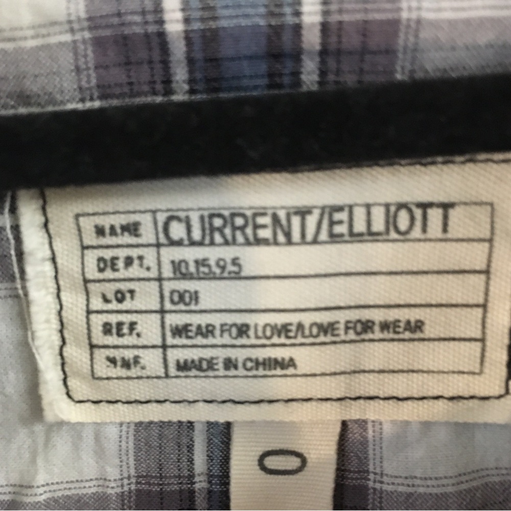 Current Elliot Plaid Button Down Blouse Size 0= US 2 Blue Fall Casual Cotton - Picture 3 of 10